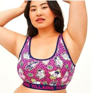 Torrid 1X 2X 3X Disney Villains Cotton Bralette Wire Free Princess Evil Villians